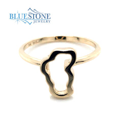 14kt Yellow Gold Lake Tahoe Outline Ring- 7.25