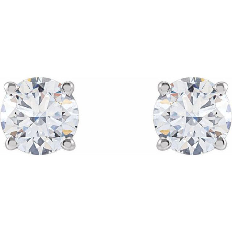 14K White 5mm :: 1 CTW Lab-Grown Diamond Earrings