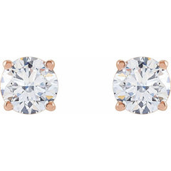 14K Rose 1 CTW Lab-Grown Diamond Earrings