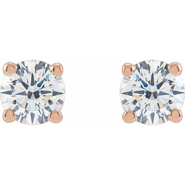 14K Rose 1/2 CTW Lab-Grown Diamond Earrings