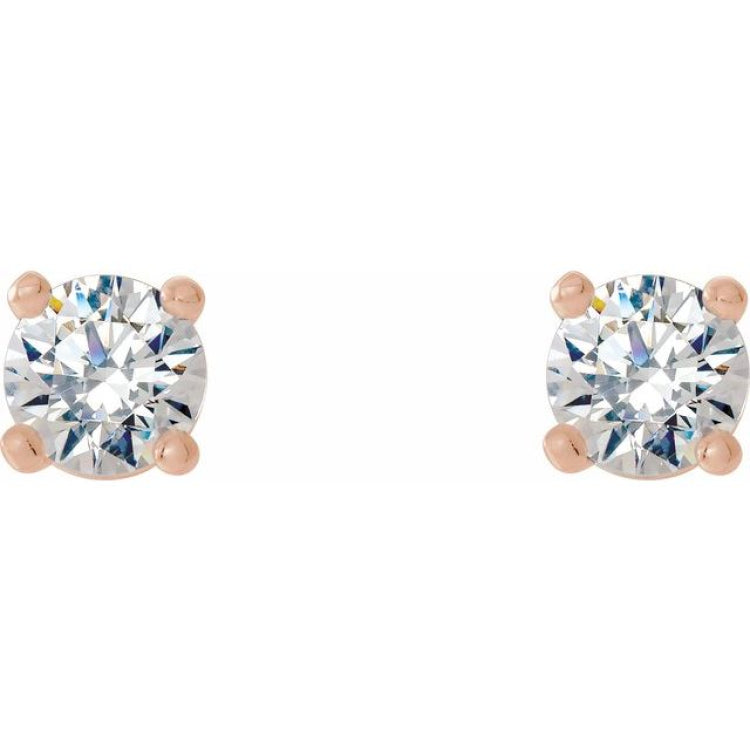 14K Rose 1/5 CTW Lab-Grown Diamond 4-Prong Stud Earrings