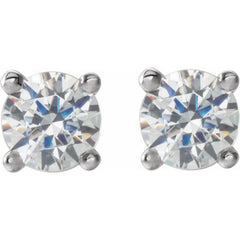 14K White 1/4 CTW Lab-Grown Diamond 4-Prong Stud Earrings