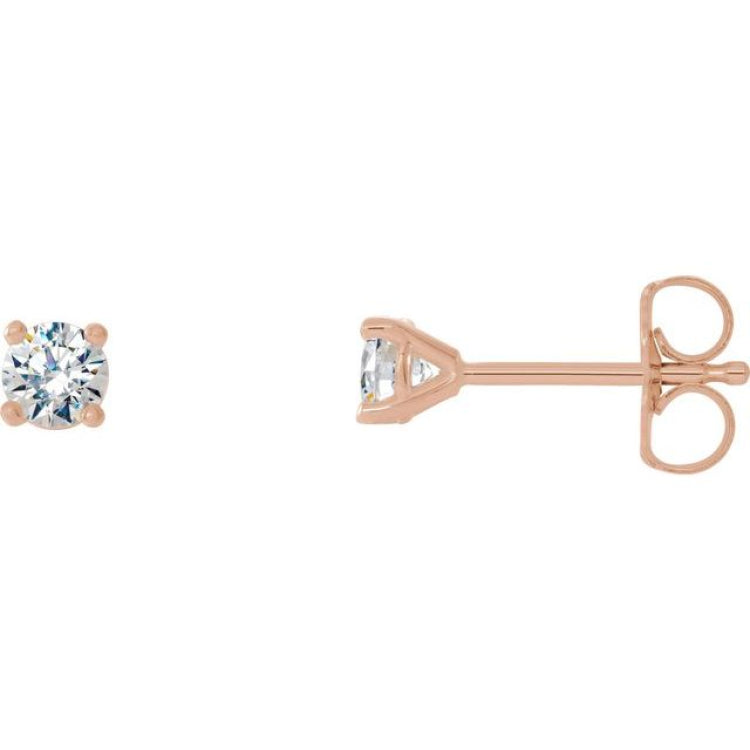 14K Rose 1/4 CTW Lab-Grown Diamond 4-Prong Stud Earrings