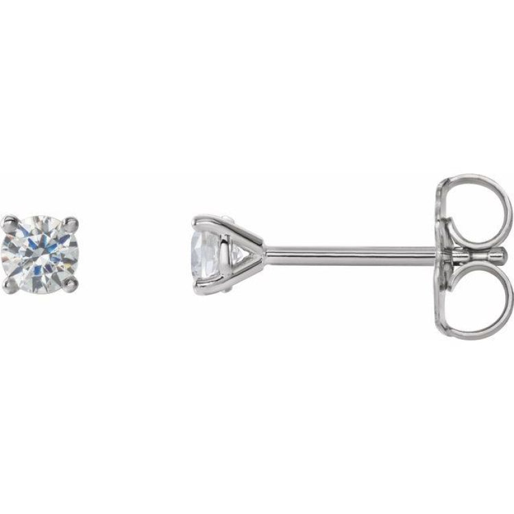 14K White 1/4 CTW Lab-Grown Diamond 4-Prong Stud Earrings