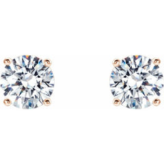 14K Rose 1/2 CTW Lab-Grown Diamond 4-Prong Stud Earrings
