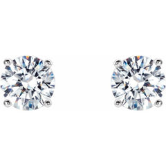 14K White 2 CTW Lab-Grown Diamond 4-Prong Stud Earrings