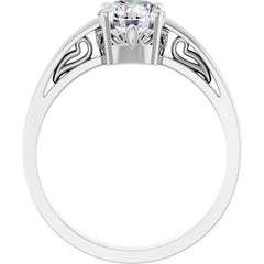 14K White Stuller Lab-Created Moissanite Ring