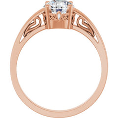 14K Rose Stuller Lab-Created Moissanite Ring