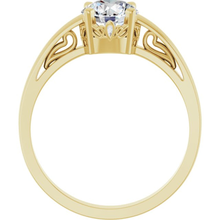 14K Yellow Stuller Lab-Created Moissanite Ring