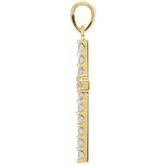 14K Yellow 1/10 CTW Natural Diamond Cross Pendant