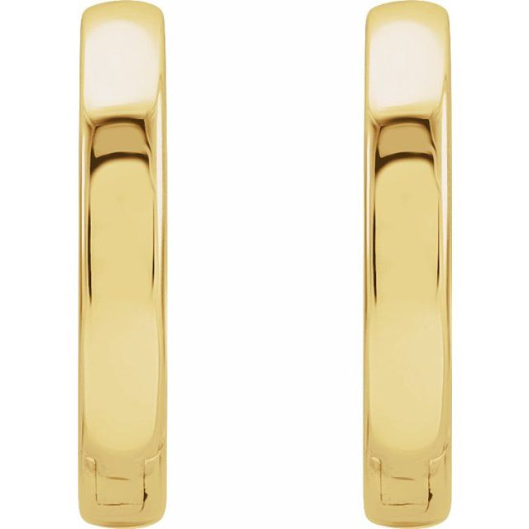 14K Yellow Hinged 12 mm Hoop Earrings