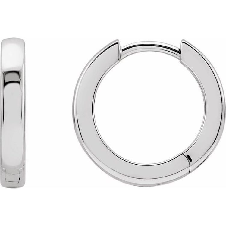 Platinum Hinged 10 mm Hoop Earrings