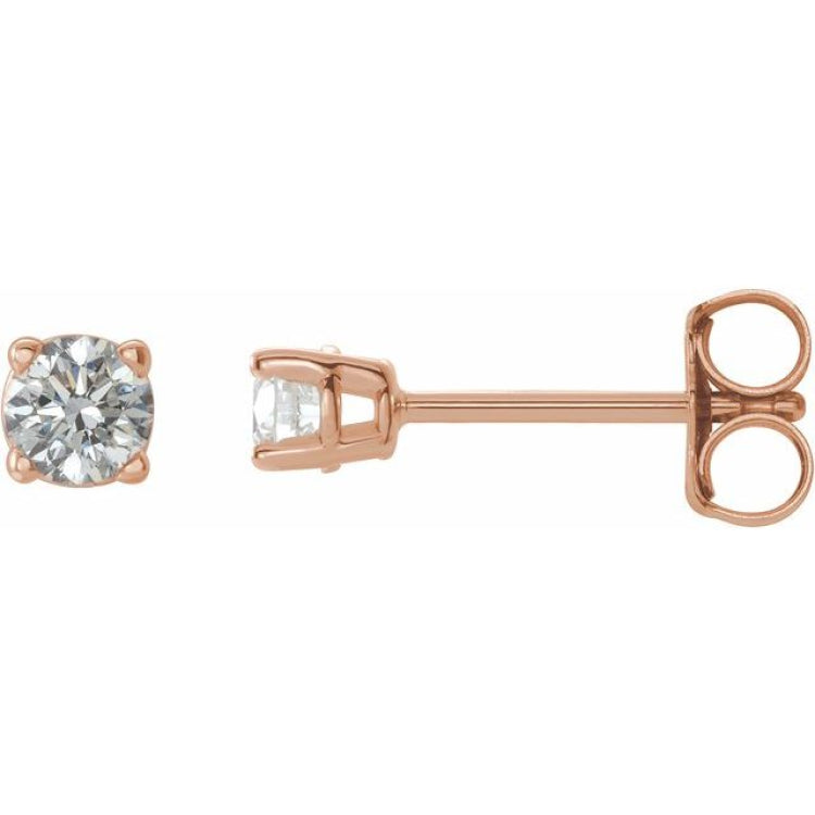 14K Rose 3/8 CTW Natural Diamond Earrings
