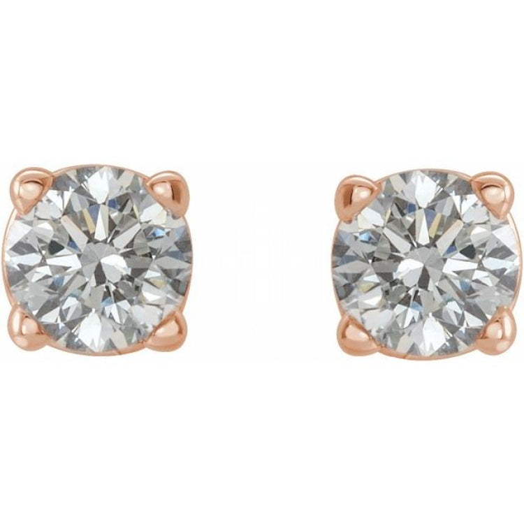 14K Rose 3/8 CTW Natural Diamond Earrings