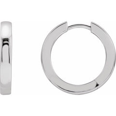 Platinum Hinged 18 mm Hoop Earrings