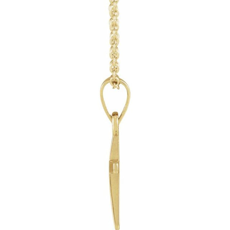 18K Yellow Gold-Plated Sterling Silver Cross 18" Necklace