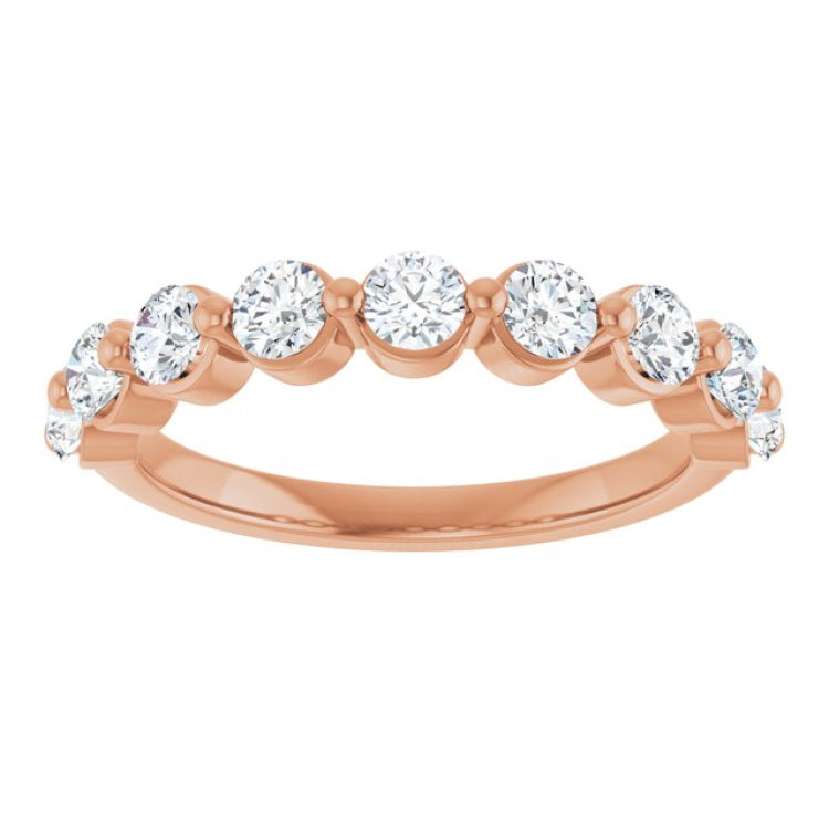 14K Rose 9/10 CTW Lab-Grown Diamond Anniversary Band