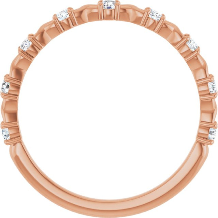 14K Rose 1/4 CTW Lab-Grown Diamond Anniversary Band