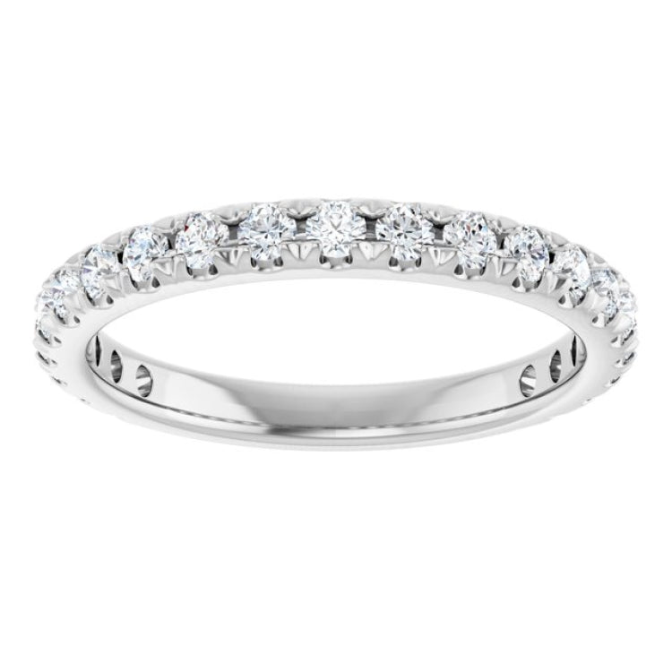 14K White 5/8 CTW Lab-Grown Diamond French-Set Anniversary Band