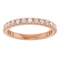 14K Rose 5/8 CTW Lab-Grown Diamond French-Set Anniversary Band