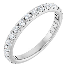 Platinum 5/8 CTW Lab-Grown Diamond French-Set Anniversary Band