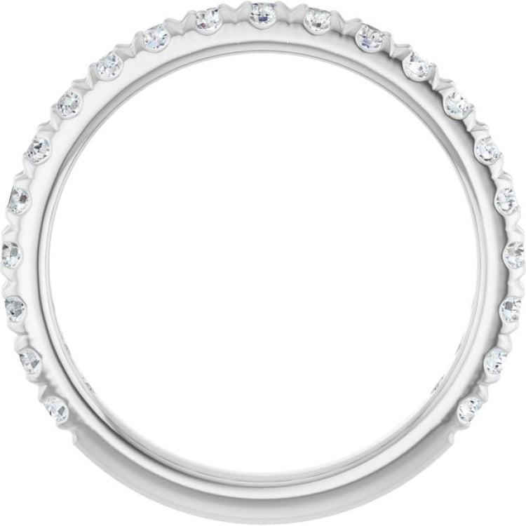 Platinum 5/8 CTW Lab-Grown Diamond French-Set Anniversary Band