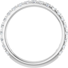 Platinum 5/8 CTW Lab-Grown Diamond French-Set Anniversary Band