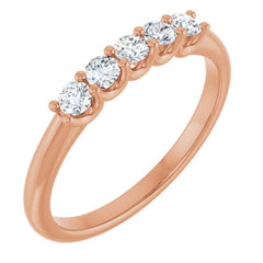 14K Rose 1/3 CTW Lab-Grown Diamond Anniversary Band