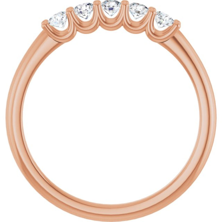 14K Rose 1/3 CTW Lab-Grown Diamond Anniversary Band