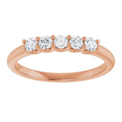 14K Rose 1/3 CTW Lab-Grown Diamond Anniversary Band