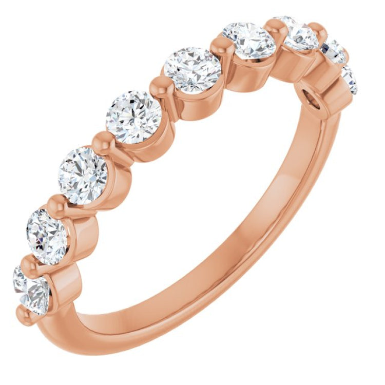 14K Rose 5/8 CTW Lab-Grown Diamond Anniversary Band