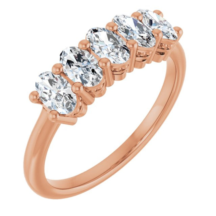 14K Rose 9/10 CTW Lab-Grown Diamond Anniversary Band