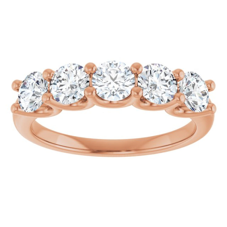14K Rose 1 1/3 CTW Lab-Grown Diamond Anniversary Band