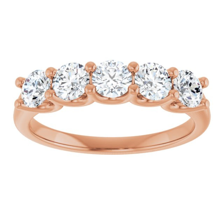 14K Rose 1 CTW Lab-Grown Diamond Anniversary Band