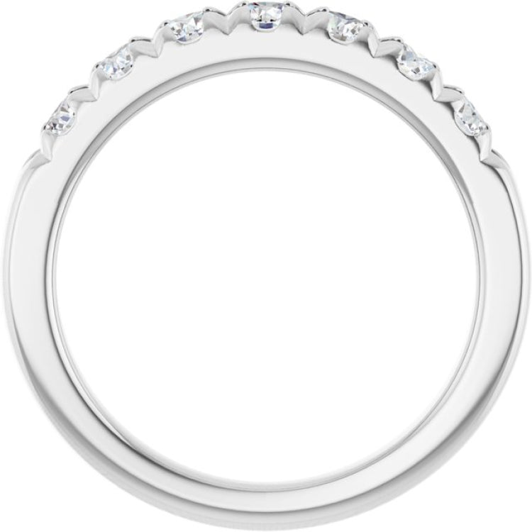 14K White 3/4 CTW Lab-Grown Diamond French-Set Anniversary Band