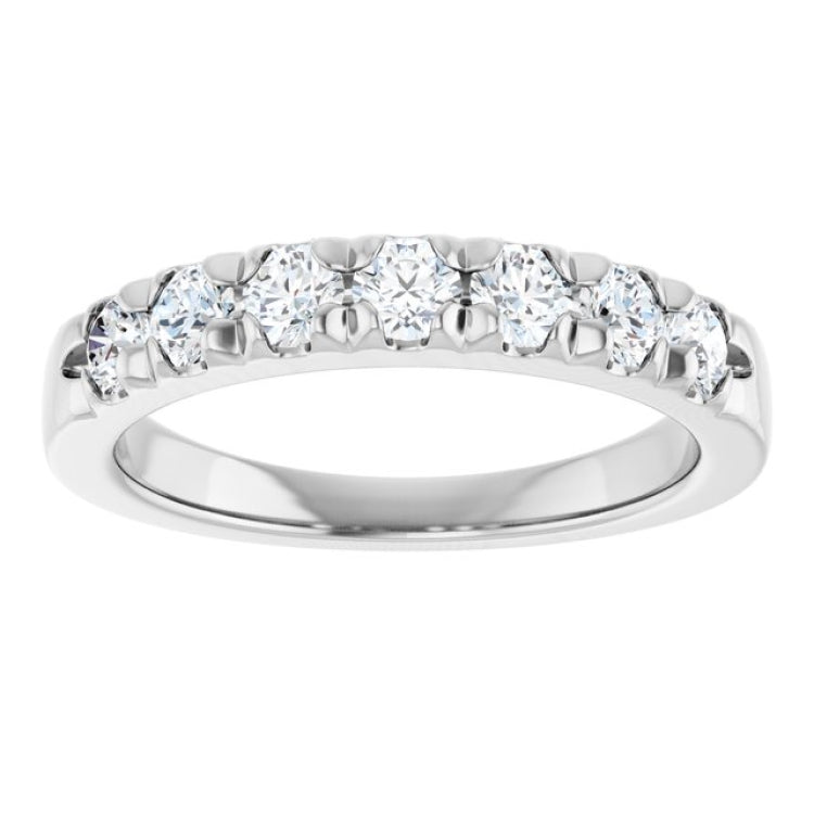 14K White 3/4 CTW Lab-Grown Diamond French-Set Anniversary Band
