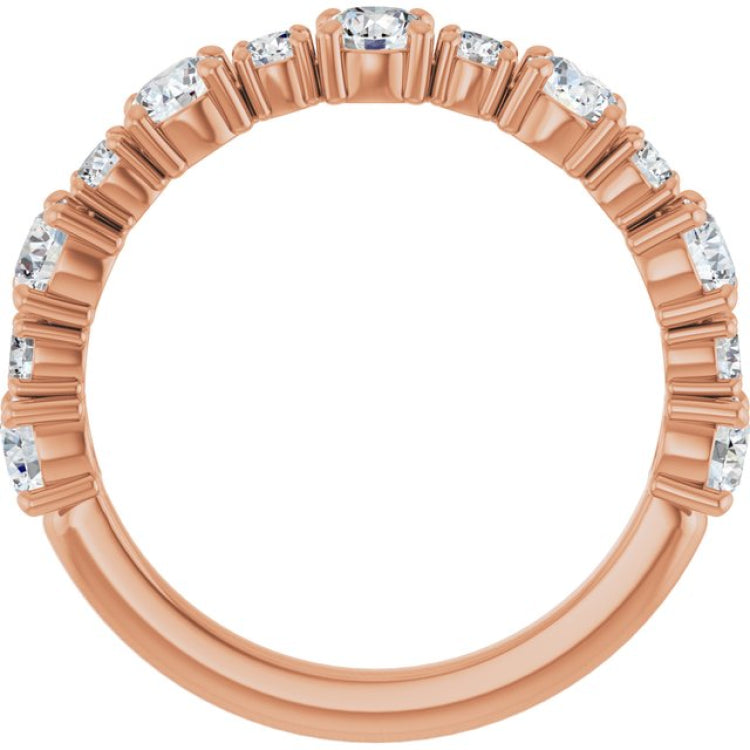 14K Rose 3.4 mm Round Anniversary Band Mounting
