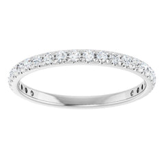 14K White 1/3 CTW Lab-Grown Diamond French-Set Anniversary Band