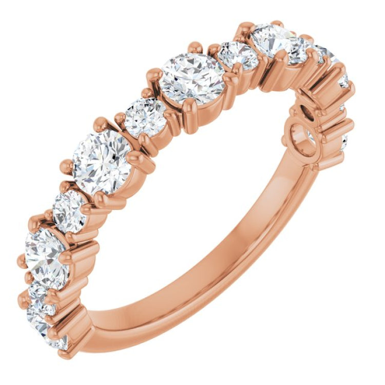 14K Rose 1 1/3 CTW Lab-Grown Diamond Anniversary Band