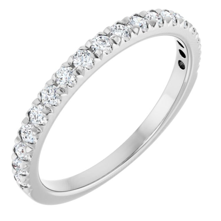 14K White 1/3 CTW Lab-Grown Diamond French-Set Anniversary Band