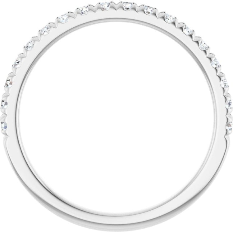 14K White 1/3 CTW Lab-Grown Diamond French-Set Anniversary Band