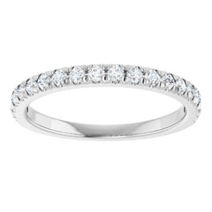 14K White 1/3 CTW Lab-Grown Diamond French-Set Anniversary Band