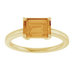 14K Yellow Natural Citrine Ring