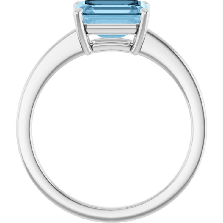 Platinum Natural Sky Blue Topaz Ring