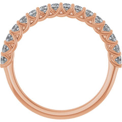 14K Rose 1/2 CTW Natural Diamond Anniversary  Band