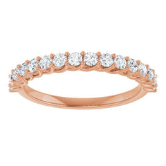 14K Rose 1/2 CTW Natural Diamond Anniversary  Band