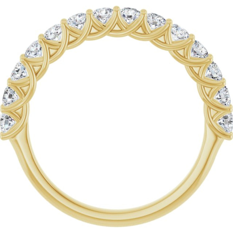 14K Yellow 7/8 CTW Natural Diamond Anniversary  Band