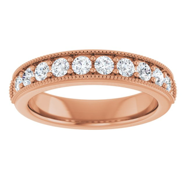 14K Rose 5/8 CTW Lab-Grown Diamond Anniversary Band