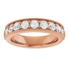 14K Rose 3/4 CTW Lab-Grown Diamond Anniversary Band