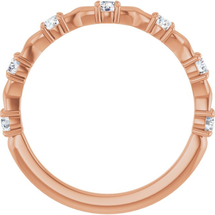 14K Rose 3/8 CTW Lab-Grown Diamond Anniversary Band